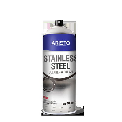 400 मिलीलीटर अरिस्टो स्टेनलेस स्टील क्लीनर घरेलू देखभाल एरोसोल स्प्रे